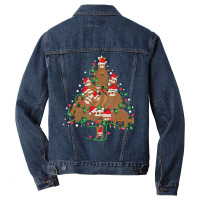 Sloths Christmas Tree Cute Santa Hat Lights For Sl Men Denim Jacket | Artistshot