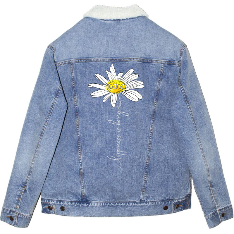 Womens Happiness Is Being A Nana Daisy Tshirt Moth Unisex Sherpa-lined Denim Jacket | Artistshot