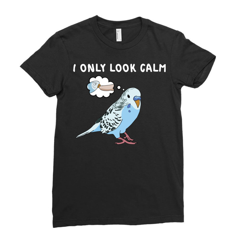 Parakeet Bird Biting Finger Funny I Only Look Calm Ladies Fitted T-shirt | Artistshot