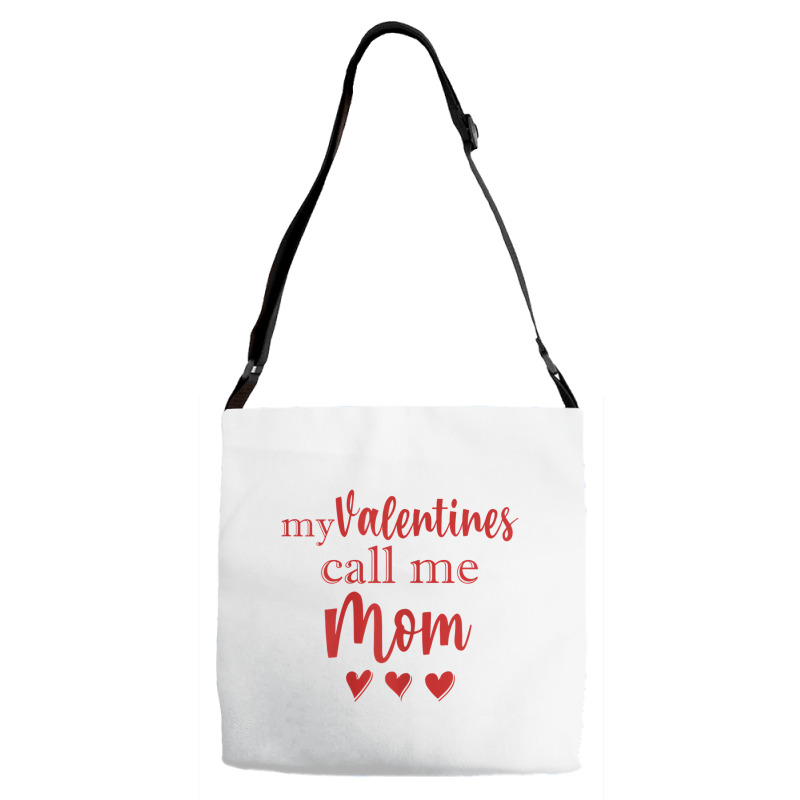 Womens My Valentines Call Me Mom Shirt   Mommy Val Adjustable Strap Totes | Artistshot