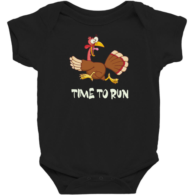 Time To Run Turkey Thanksgiving Baby Bodysuit by Yuh2105 | Artistshot