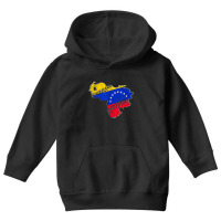 Venezuela Flag Baseball Laces Country Map Outline Youth Hoodie | Artistshot