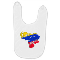 Venezuela Flag Baseball Laces Country Map Outline Baby Bibs | Artistshot