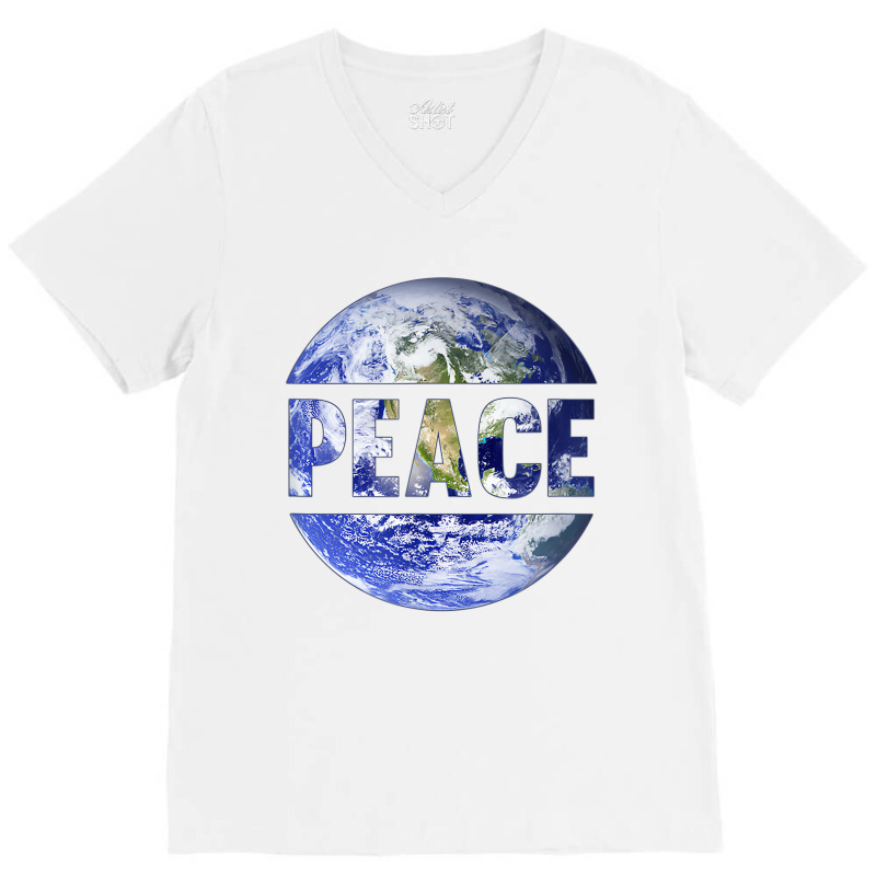 World Peace Support Earth Peace Day Lover Graphic V-neck Tee | Artistshot