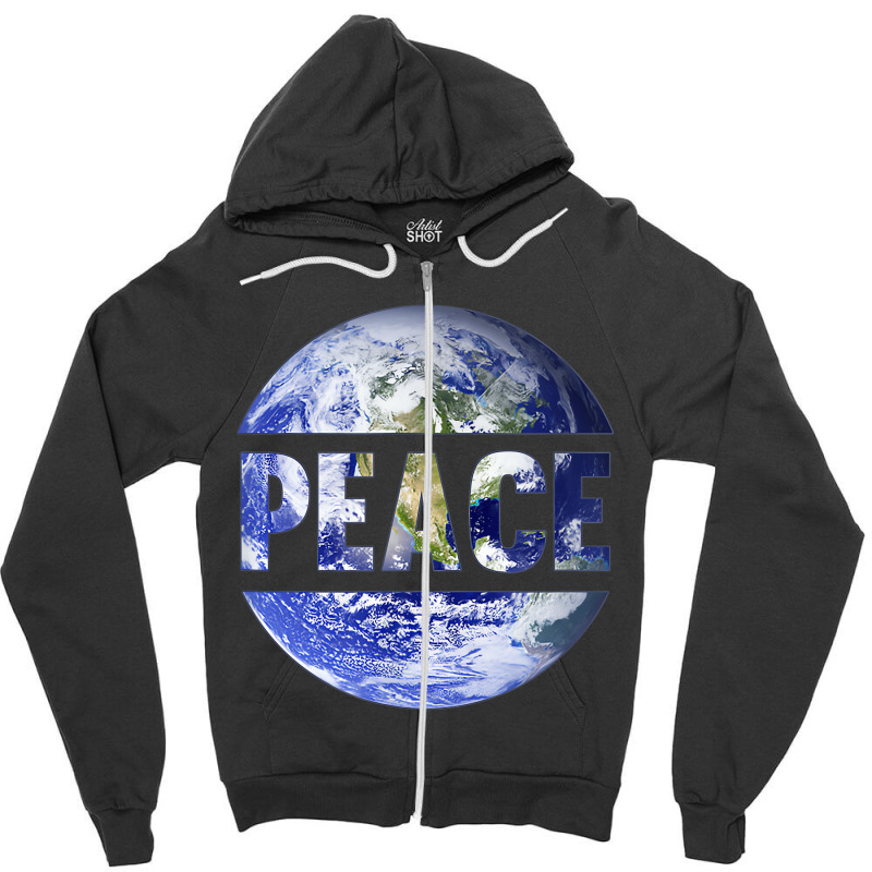 World Peace Support Earth Peace Day Lover Graphic Zipper Hoodie | Artistshot