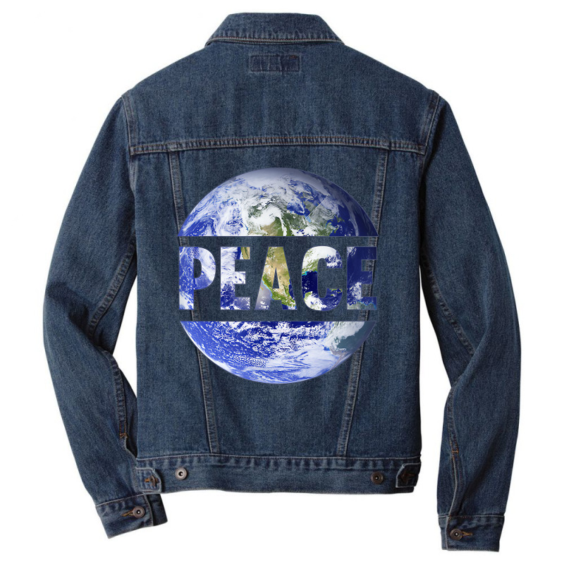 World Peace Support Earth Peace Day Lover Graphic Men Denim Jacket | Artistshot