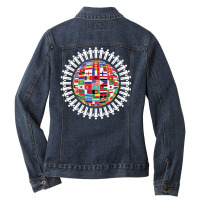 Cultural Diversity World Flags Different Nationali Ladies Denim Jacket | Artistshot