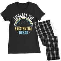 Embrace He Existential Dread Funny Novelty Cat Lov Women's Pajamas Set | Artistshot