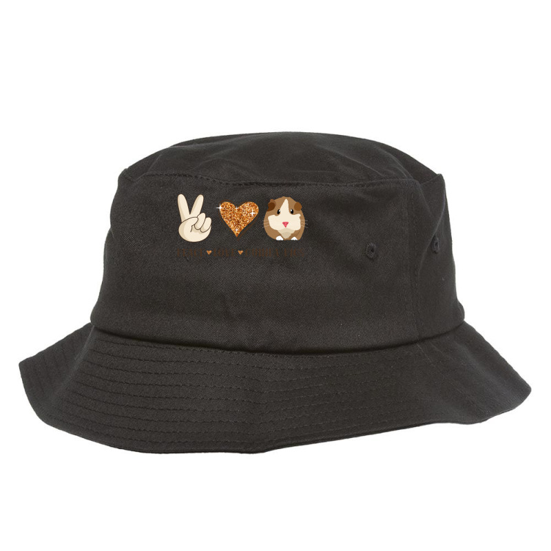 Peace Love Guinea Pigs Lover Peace Sign Hand And Cute Heart Design Bucket Hat | Artistshot