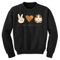 Peace Love Guinea Pigs Lover Peace Sign Hand And Cute Heart Design Youth Sweatshirt | Artistshot