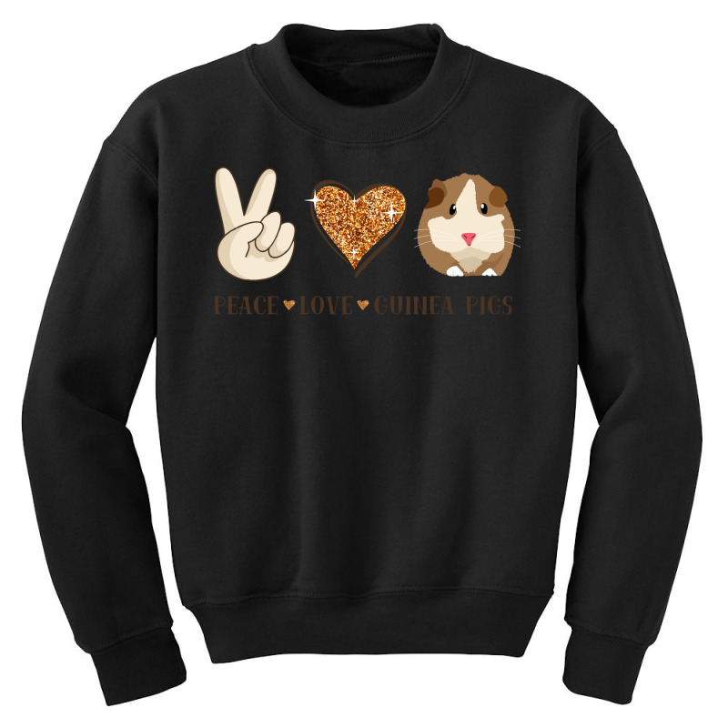 Peace Love Guinea Pigs Lover Peace Sign Hand And Cute Heart Design Youth Sweatshirt | Artistshot