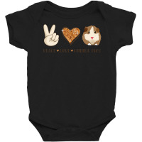 Peace Love Guinea Pigs Lover Peace Sign Hand And Cute Heart Design Baby Bodysuit | Artistshot