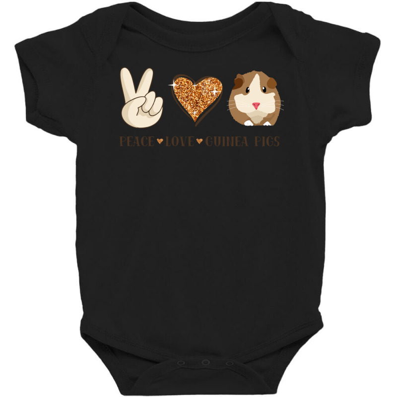 Peace Love Guinea Pigs Lover Peace Sign Hand And Cute Heart Design Baby Bodysuit | Artistshot