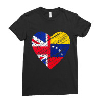 Venezuela Great Britain Heart Uk Flag Venezuelan F Ladies Fitted T-shirt | Artistshot