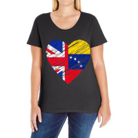 Venezuela Great Britain Heart Uk Flag Venezuelan F Ladies Curvy T-shirt | Artistshot