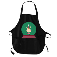 Bunny T Shirtfunny Winter Bunny In Green Snow Glob Medium-length Apron | Artistshot