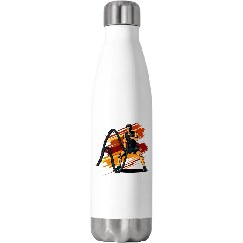 Cool Battle Rope Design T Shirt Stainless Steel Water Bottle | Artistshot