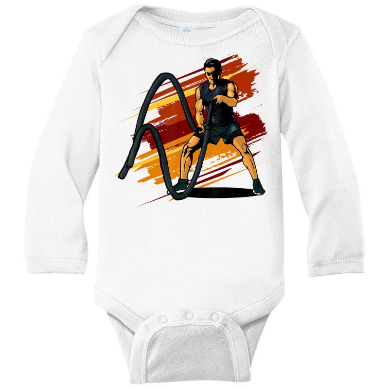 Cool Battle Rope Design T Shirt Long Sleeve Baby Bodysuit | Artistshot