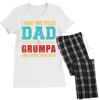 Mens Two Titles Dad And Grumpa Vintage Retro Grand Women's Pajamas Set | Artistshot