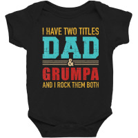 Mens Two Titles Dad And Grumpa Vintage Retro Grand Baby Bodysuit | Artistshot