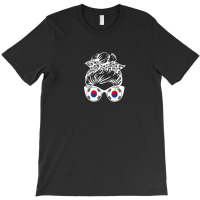 South Korea Football Messy Bun T-shirt | Artistshot