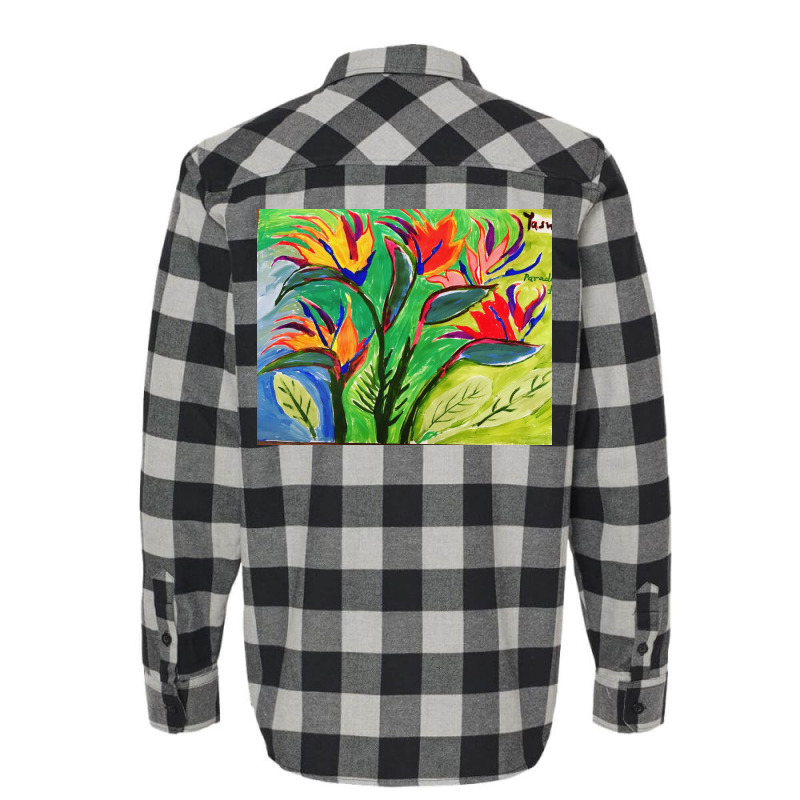 Paradise Flowers Acrylic Painting Flannel Shirt by Angelysmina | Artistshot