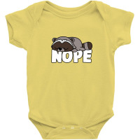 Napping Raccoon Tee Funny Nope Lazy Pets Baby Bodysuit | Artistshot