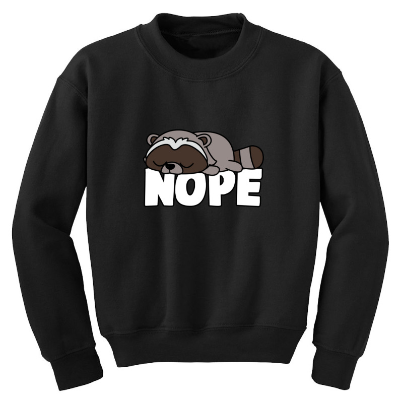 Napping Raccoon Tee Funny Nope Lazy Pets Youth Sweatshirt | Artistshot