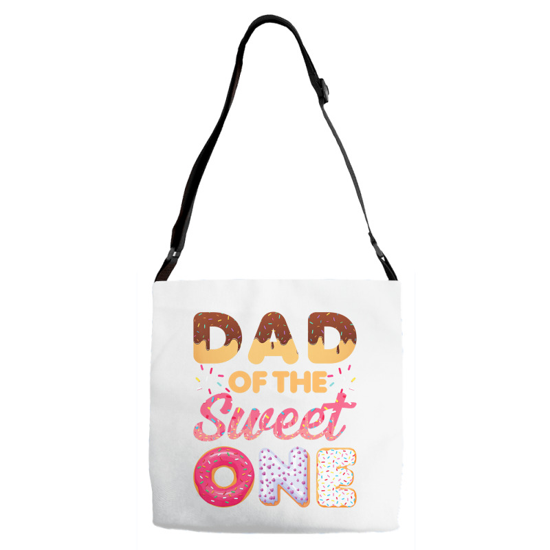 Dad Of Sweet One First Birthday Donut Theme T Shir Adjustable Strap Totes | Artistshot