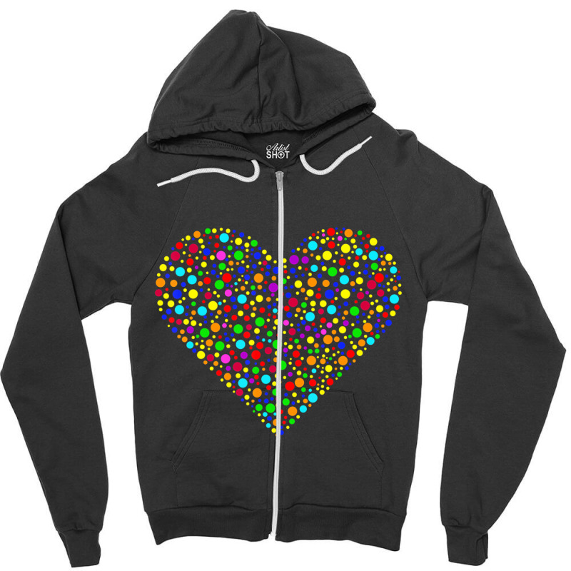 Colorful Polka Dot Heart International Dot Day Nov Zipper Hoodie by bonne | Artistshot