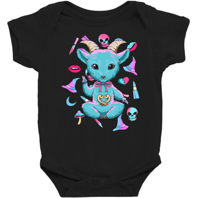 Baby Baphomet Kawaii   Pastel Goth Nu Goth Gift T Baby Bodysuit Designed By Dhooghsum