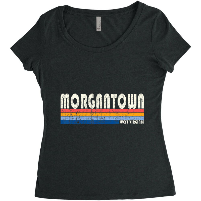 Vintage 70s 80s Style Morgantown Wv T Shirt Women's Triblend Scoop T-shirt by hausch | Artistshot