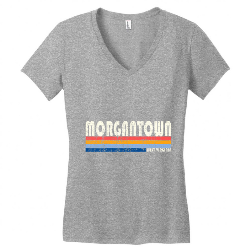 Vintage 70s 80s Style Morgantown Wv T Shirt Women's V-Neck T-Shirt by hausch | Artistshot