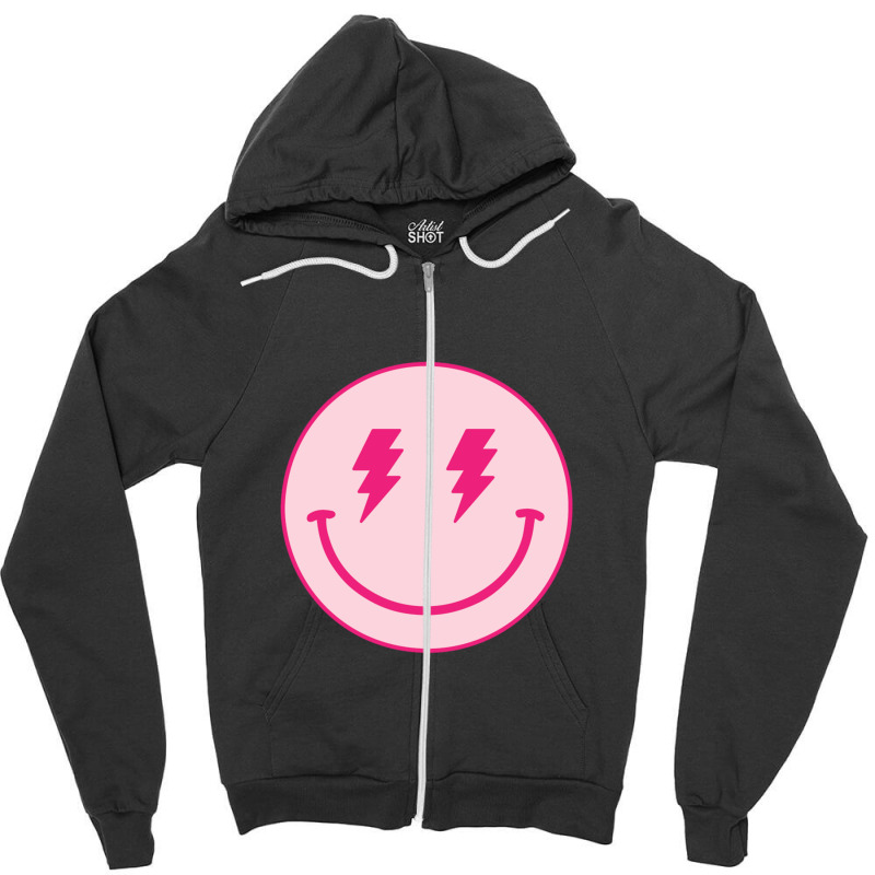 Lightning Bolt Happy Face Motivation Zipper Hoodie by Yuh2105 | Artistshot