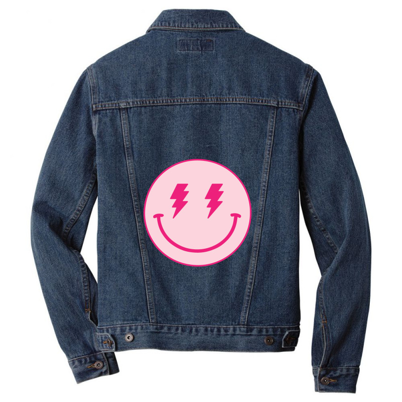 Lightning Bolt Happy Face Motivation Men Denim Jacket by Yuh2105 | Artistshot