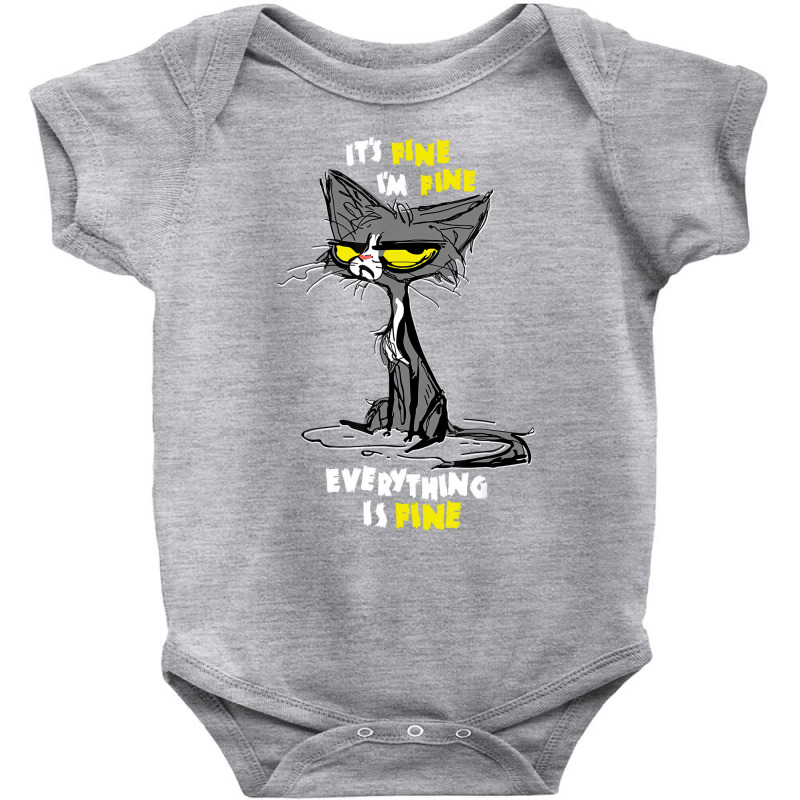 I'm Fine Funny Sarcastic Cat T Shirt Baby Bodysuit | Artistshot