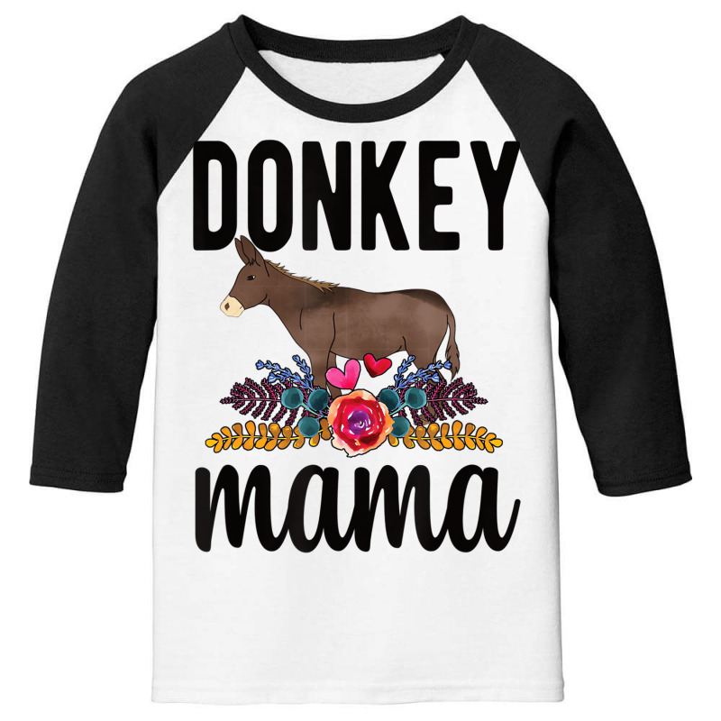 Proud Donkey Mama Donkey Farmer Donkey Owner T Shi Youth 3/4 Sleeve by ewubea | Artistshot