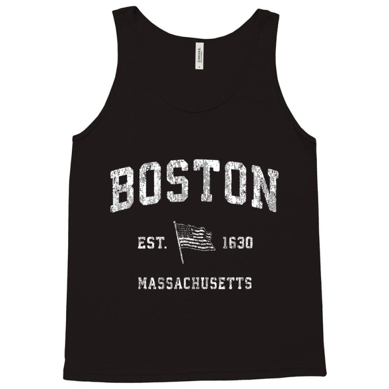 Boston Massachusetts Ma T Shirt Vintage Us Flag Sp Tank Top | Artistshot