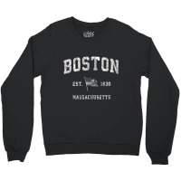 Boston Massachusetts Ma T Shirt Vintage Us Flag Sp Crewneck Sweatshirt | Artistshot