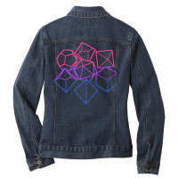 Bisexual Pride Dnd Dice Set Outlines Ladies Denim Jacket | Artistshot