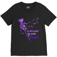 Alzheimers In November We Wear Purple Cute Dandeli V-neck Tee | Artistshot