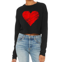 Vintage Red Heart Partner Kids Love Valentine's Da Cropped Sweater | Artistshot