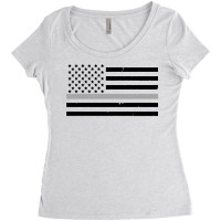 Thin Silver Line Flag Hoodie For Corrections Offic Women's Triblend Scoop T-shirt | Artistshot