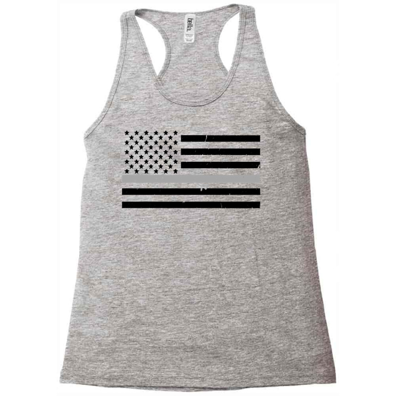 Thin Silver Line Flag Hoodie For Corrections Offic Racerback Tank | Artistshot