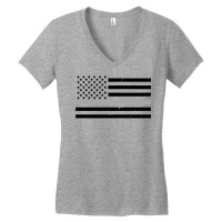 Thin Silver Line Flag Hoodie For Corrections Offic Women's V-neck T-shirt | Artistshot