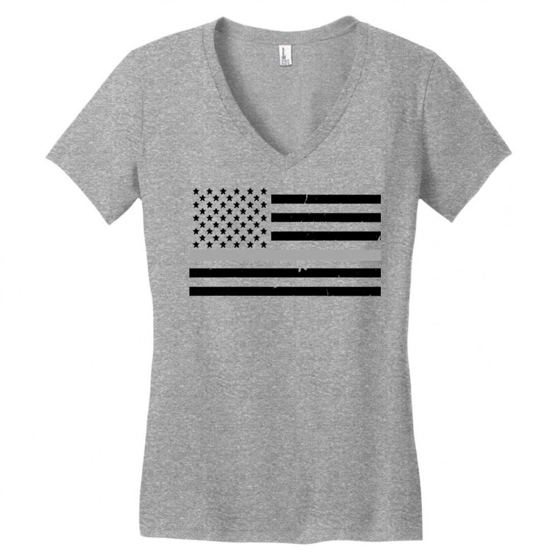 Thin Silver Line Flag Hoodie For Corrections Offic Women's V-neck T-shirt | Artistshot