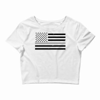 Thin Silver Line Flag Hoodie For Corrections Offic Crop Top | Artistshot