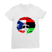 Puerto Rican Afro Latina, Boricua Puerto Rico Flag Ladies Fitted T-shirt | Artistshot