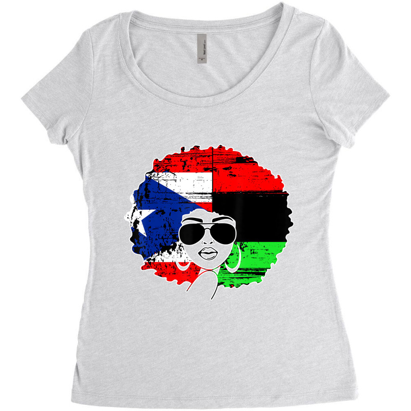 Puerto Rican Afro Latina, Boricua Puerto Rico Flag Women's Triblend Scoop T-shirt by ewubea | Artistshot