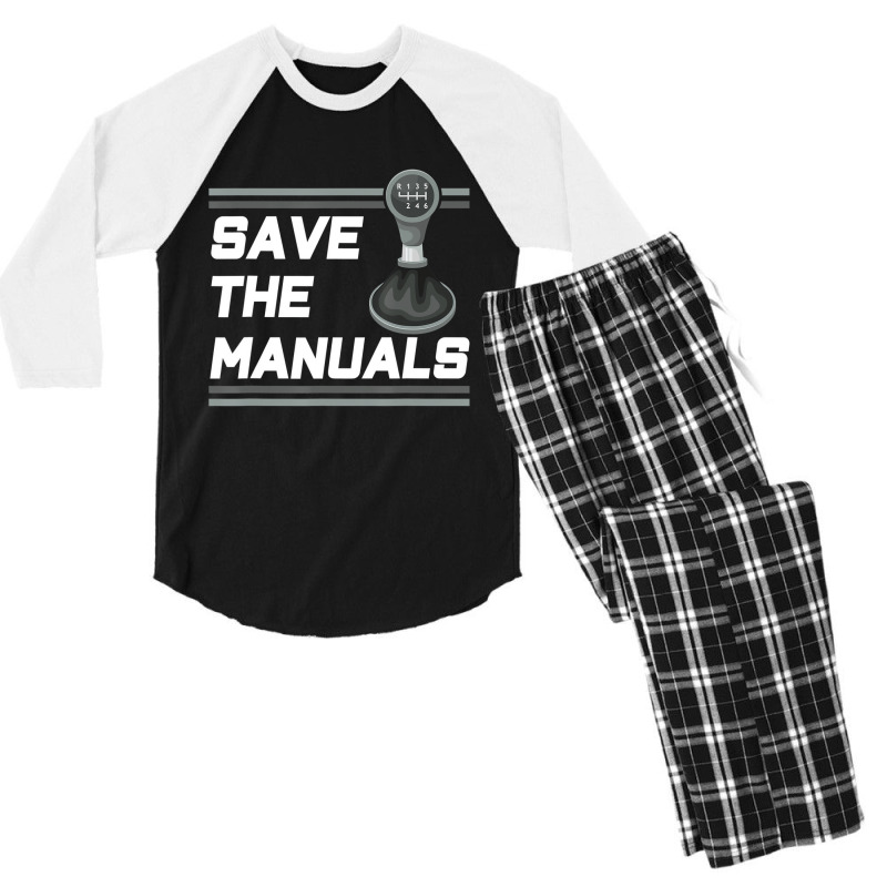 Vintage Save The Stick Manual Transmission Car T S Men's 3/4 Sleeve Pajama Set by terrilyn | Artistshot